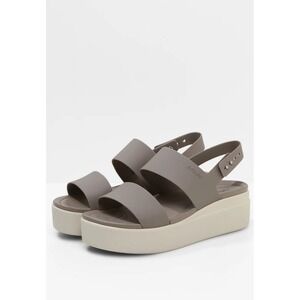 Crocs Brooklyn Low Wedge Platform Sandals | Mushroom/Stucco | Size 9 |